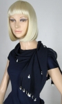 Elegant Vintage 50s Beaded Blouse Attached Scarf 02.jpg