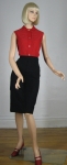 Cherry Red Pintuck Vintage 50s Bib Front Blouse 03.jpg