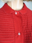 Cherry Red Pintuck Vintage 50s Bib Front Blouse 05.jpg