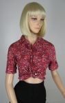 Cute Vintage 60s Red Bandana Print Blouse 02.jpg