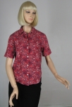 Cute Vintage 60s Red Bandana Print Blouse 03.jpg