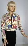 Whimsical Vintage 60's Novelty Print Jacket S/M