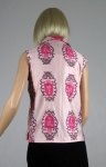 Hot Pink Vintage 60s Border Print Heraldic Crest Top 05.jpg