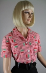 Gingham Vintage 50s Daisy Print Blouse/Top 02.jpg