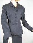 Dark Charcoal Vintage 50s Cute Bow Detailed Jacket 02.jpg