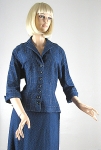Blue & Metallic Gold Vintage 50s Curvy Bouclé Suit 02.jpg