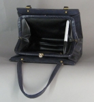 Classic Vintage 60s Navy Faux Reptile Kelley Bag 04.jpg
