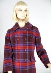 Vivid Plaid Vintage 60s Double Breasted Coat