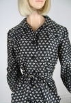 Cute Vintage 70s Abe Schrader Novelty Club Print Woven Coat