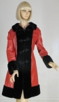 Red Leather Russian Princess Vintage 60s Coat 02.jpg