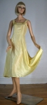 Lovely Pale Lemon Yellow Vintage 50s Rayon Full Skirt Slip