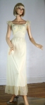 Cutest Vintage Embroidered 50s Pale Yellow Gown